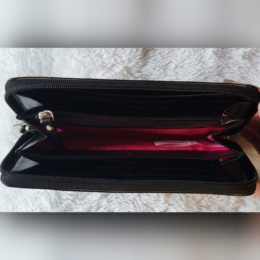 Kate Spade Black and Yellow Striped Clutch - Picture 3 of 3
